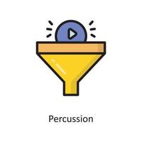 Percussion Vector  Filled Outline Icon Design illustration. Cloud Computing Symbol on White background EPS 10 File