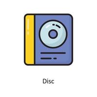 ilustración de diseño de icono de contorno lleno de vector de disco. símbolo de computación en la nube en el archivo eps 10 de fondo blanco