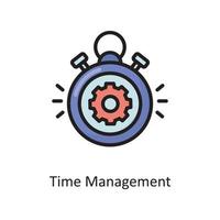 Time Management Vector  Filled Outline Icon Design illustration. Cloud Computing Symbol on White background EPS 10 File