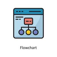 Flowchart Vector  Filled Outline Icon Design illustration. Cloud Computing Symbol on White background EPS 10 File