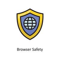 Browser Safety Vector  Filled Outline Icon Design illustration. Cloud Computing Symbol on White background EPS 10 File