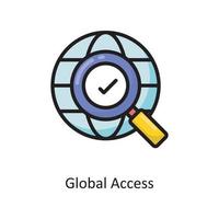 Global Access Vector  Filled Outline Icon Design illustration. Cloud Computing Symbol on White background EPS 10 File