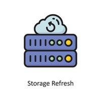 Storage Refresh Vector  Filled Outline Icon Design illustration. Cloud Computing Symbol on White background EPS 10 File