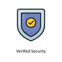 Verified Security Vector  Filled Outline Icon Design illustration. Cloud Computing Symbol on White background EPS 10 File