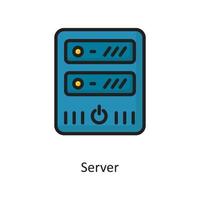 ilustración de diseño de icono de contorno lleno de vector de servidor. símbolo de computación en la nube en el archivo eps 10 de fondo blanco