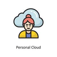 User Account  Vector  Filled Outline Icon Design illustration. Cloud Computing Symbol on White background EPS 10 File