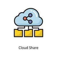 Cloud Share Vector  Filled Outline Icon Design illustration. Cloud Computing Symbol on White background EPS 10 File