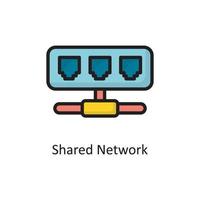 Shared Network Vector  Filled Outline Icon Design illustration. Cloud Computing Symbol on White background EPS 10 File