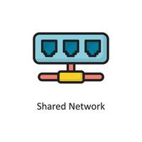 Shared Network Vector  Filled Outline Icon Design illustration. Cloud Computing Symbol on White background EPS 10 File