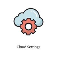 Cloud Settings Vector  Filled Outline Icon Design illustration. Cloud Computing Symbol on White background EPS 10 File