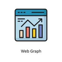 Web Graph Vector  Filled Outline Icon Design illustration. Cloud Computing Symbol on White background EPS 10 File