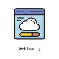 Web Loading Vector  Filled Outline Icon Design illustration. Cloud Computing Symbol on White background EPS 10 File