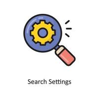 Search Settings Vector  Filled Outline Icon Design illustration. Cloud Computing Symbol on White background EPS 10 File