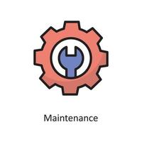 Maintenance Vector  Filled Outline Icon Design illustration. Cloud Computing Symbol on White background EPS 10 File