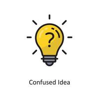 Confused Idea Vector  Filled Outline Icon Design illustration. Cloud Computing Symbol on White background EPS 10 File