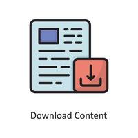 Download Content Vector  Filled Outline Icon Design illustration. Cloud Computing Symbol on White background EPS 10 File