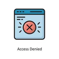 Access Denied Vector  Filled Outline Icon Design illustration. Cloud Computing Symbol on White background EPS 10 File