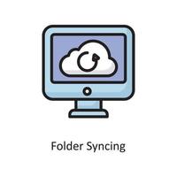 Folder Syncing Vector  Filled Outline Icon Design illustration. Cloud Computing Symbol on White background EPS 10 File