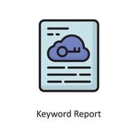 Keyword Report Vector  Filled Outline Icon Design illustration. Cloud Computing Symbol on White background EPS 10 File