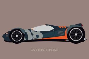 competition car, side view, flat design style vector