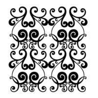 Remolino de ornamento de pergamino barroco vintage de damasco vectorial. remolino del escudo heráldico del monograma victoriano. retro floral patrón de hojas frontera follaje antiguo acanto caligrafía grabado tatuaje. patrones sin fisuras vector