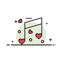 Music Love Heart Wedding  Business Flat Line Filled Icon Vector Banner Template