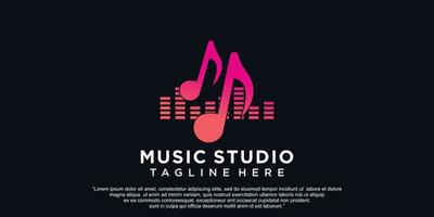 Music logo design with modern concept premium vector