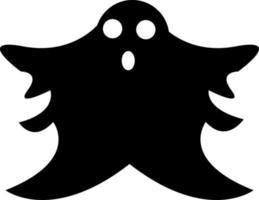 vector de icono blanco y negro fantasma de halloween en illustrator