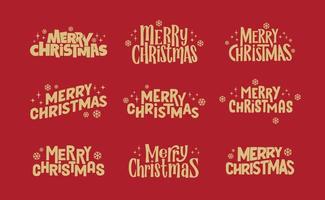 Merry Christmas lettering typographic design. Xmas holidays text design. vector