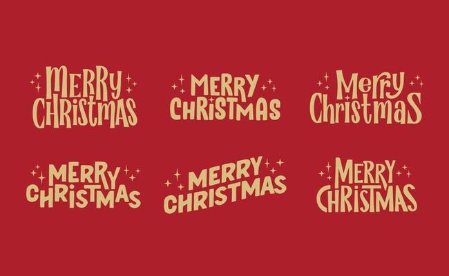 Merry Christmas lettering typographic design. Xmas holidays text design.