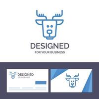 Creative Business Card and Logo template Alpine Arctic Canada Reindeer Vector Illustration