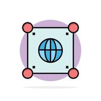 Globe Global World Science Abstract Circle Background Flat color Icon vector