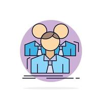 Team teamwork Business Meeting group Flat Color Icon Vector