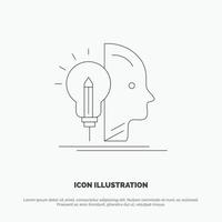 User Mind Making Programming Line Icon Vector