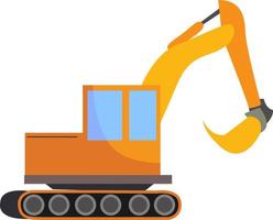 Excavator, illustration, vector on white background.