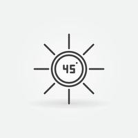 45 degrees outline vector concept icon or design element