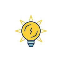 Bulb with Energy vector concept colored icon or symbol