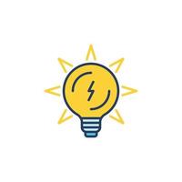 Bulb with Energy vector concept colored icon or symbol