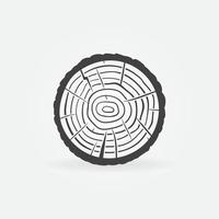 Trunk Cross Section with Tree Rings vector Wood icon