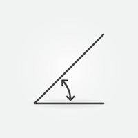 45 degrees angle linear vector concept icon or sign