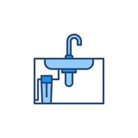 Main Water Filter under the Sink vector colored icon