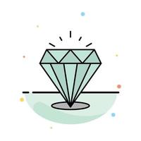 Diamond Shine Expensive Stone Abstract Flat Color Icon Template vector