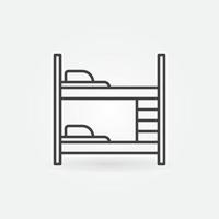 Bunk or Two-Tier Bed vector thin line concept icon