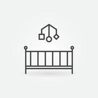 Cot vector concept icon in outline style