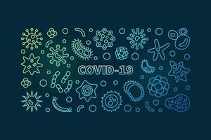 covid-19 vector concepto colorido banner horizontal lineal