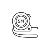 Measuring Tape 5 meters vector concept outline icon