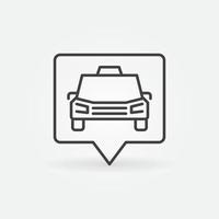 Taxi Car in Bubble vector navigation concept outline icon