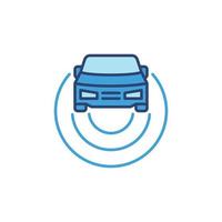 icono azul del piloto automático del coche - signo de color del concepto vectorial vector