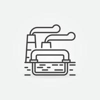 Geothermal Power Station outline icon or vector symbol