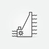 Hydropower Dam vector thin line concept icon or sign